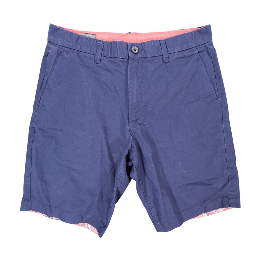 English Laundry Chino Shorts Mens 30 Navy Blue Cotton Regular Fit Casual‎ Summer